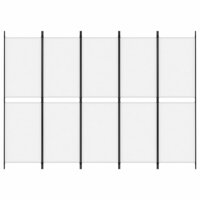 Kamerscherm met 5 panelen 250x180 cm stof wit 3