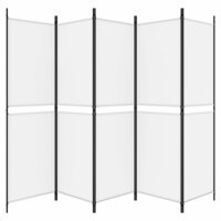 Kamerscherm met 5 panelen 250x180 cm stof wit 4