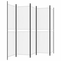 Kamerscherm met 5 panelen 250x180 cm stof wit 5