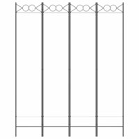 Kamerscherm met 4 panelen 160x200 cm stof wit 3
