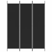 Kamerscherm met 3 panelen 150x200 cm stof zwart 3