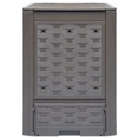 Compostbak 300 L 60x60x83 cm kunststof rattan bruin 2