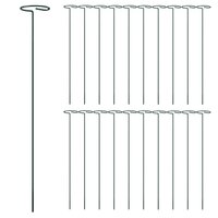 Plantenstaken 20 st 40 cm staal donkergroen 3