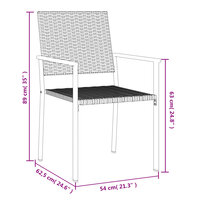 Tuinstoelen 2 st 54x62,5x89 cm poly rattan zwart 8