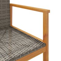 Tuinstoelen 2 st poly rattan en massief hout grijs 9