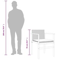 Tuinstoelen 2 st poly rattan en massief hout beige 11