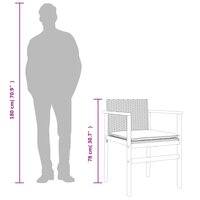 Tuinstoelen 2 st met kussens poly rattan en massief hout zwart 11