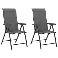 Tuinstoelen 2 st inklapbaar poly rattan grijs 2