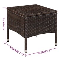 Tuinstoel en kruk met kussens poly rattan bruin 5