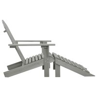 Tuinstoel met voetenbank hout grijs 3