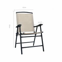 Tuinstoelen inklapbaar 2 st textileen cr&egrave;me 9