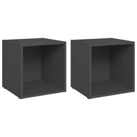 Tv-meubelen 2 st 37x35x37 cm bewerkt hout grijs 2