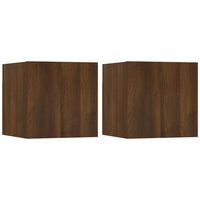 Tv-wandmeubelen 2 st 30,5x30x30 cm bruin eikenkleur 2