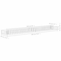 Gabion plantenbak verhoogd 180x30x10 cm gegalvaniseerd staal 6