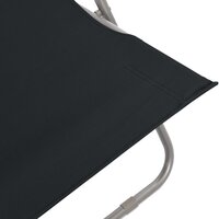 Strandstoelen inklapbaar 2 st staal en oxford stof zwart 8