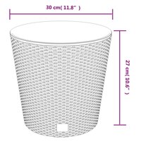 Plantenbak met uitneembare bak rattan-look 15/15,3 L PP wit 7