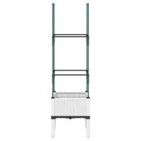 Plantenbak met latwerk 40x40x142,5 cm polypropeen wit 3