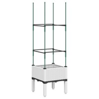 Plantenbak met latwerk 40x40x142,5 cm polypropeen wit 5