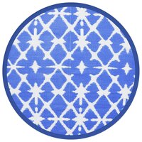 Buitenkleed &Oslash;160 cm polypropeen blauw en wit 2