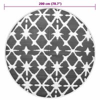 Buitenkleed &Oslash;200 cm polypropeen blauw en wit 6