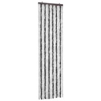 Vliegengordijn 56x185 cm chenille grijs en wit 2