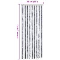 Vliegengordijn 56x185 cm chenille grijs en wit 7