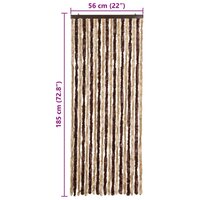 Vliegengordijn 56x185 cm chenille beige en lichtbruin 7