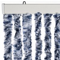 Vliegengordijn 56x185 cm chenille blauw, wit en zilver 4