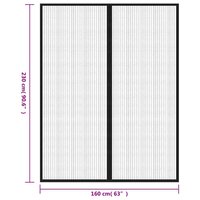Insectendeurgordijnen 2 st magnetisch 230x160 cm zwart 8