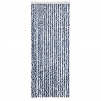 Vliegengordijn 56x200 cm chenille blauw en wit 3