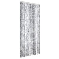 Vliegengordijn 90x200 cm chenille wit en grijs 2
