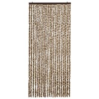 Vliegengordijn 90x220 cm chenille beige en bruin 3