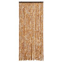 Vliegengordijn 56x185 cm chenille oker en wit 3