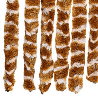 Vliegengordijn 100x220 cm chenille oker en wit 5