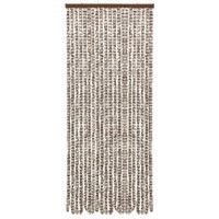 Vliegengordijn 56x185 cm chenille taupe en wit 2