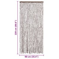 Vliegengordijn 90x220 cm chenille taupe en wit 7