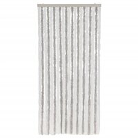 Vliegengordijn 100x200 cm chenille lichtgrijs en wit 3