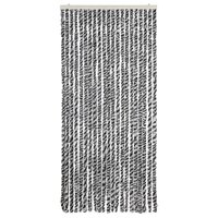 Vliegengordijn 90x200 cm chenille grijs en zwart-wit 3
