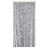 Vliegengordijn 90x220 cm chenille grijs en zwart-wit 3