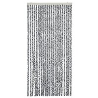 Vliegengordijn 100x220 cm chenille grijs en zwart-wit 3