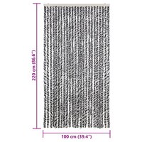 Vliegengordijn 100x220 cm chenille grijs en zwart-wit 7