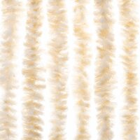 Vliegengordijn 100x220 cm chenille beige en wit 5