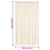 Vliegengordijn 100x220 cm chenille beige en wit 7