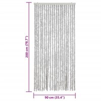 Vliegengordijn 90x200 cm chenille grijs 7