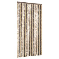 Vliegengordijn 90x220 cm chenille donkerbruin en beige 2