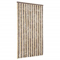 Vliegengordijn 100x200 cm chenille donkerbruin en beige 2