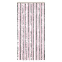 Vliegengordijn 90x220 cm chenille zilvergrijs en roze 3