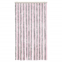 Vliegengordijn 100x220 cm chenille zilvergrijs en roze 3