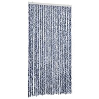 Vliegengordijn 100x200 cm chenille blauw en wit 2