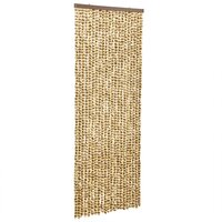 Vliegengordijn 100x200 cm chenille beige en bruin 2